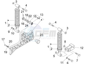 Beverly 250 ie e3 drawing Rear suspension - Shock absorbers