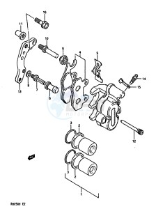 RM250 (K-L-M-N) drawing FRONT CALIPER (MODEL K L)