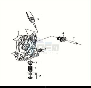 CROX 50 (AE05WB-EU) (E5) (M1) drawing R. CRANK CASE COVER