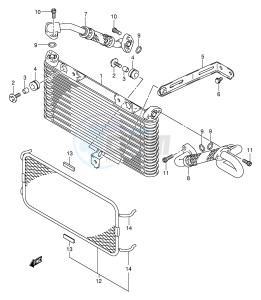 GSX1300R (E2) Hayabusa drawing OIL COOLER