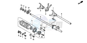 CB600F CB600S drawing GEARSHIFT DRUM