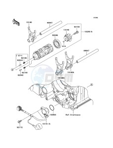 ZZR1400 ZX1400A7F FR GB XX (EU ME A(FRICA) drawing Gear Change Drum/Shift Fork(s)