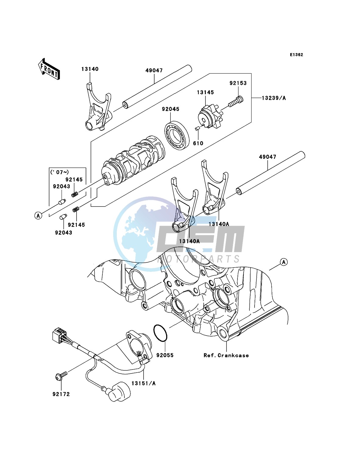 Gear Change Drum/Shift Fork(s)