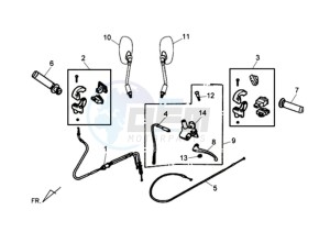 CELLO ALLO 125 drawing MIRRORS / CABLES / BRAKE LEVER