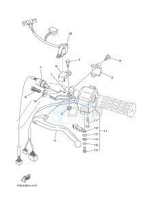 YFM350FWA GRIZZLY 350 4WD (1NSK) drawing HANDLE SWITCH & LEVER