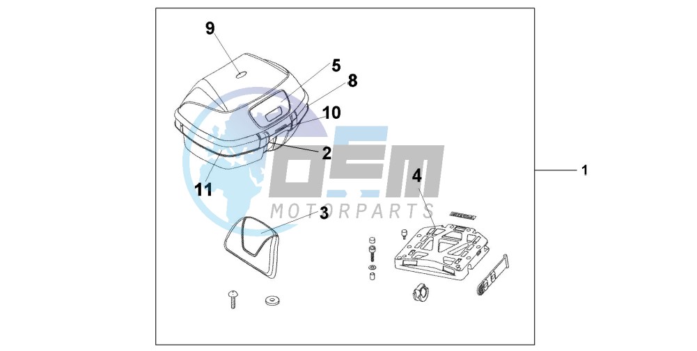 TOP BOX 45L PETROL BLUE M