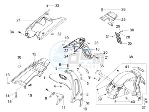 NRG 50 power DT serie speciale drawing Rear cover - Splash guard