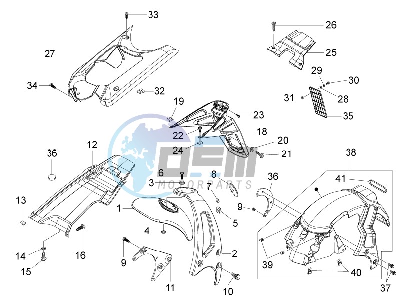 Rear cover - Splash guard