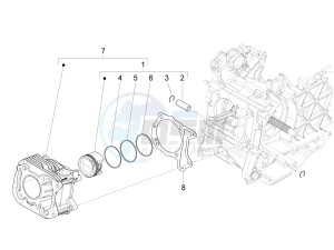 Primavera 150 4T 3V iGET (APAC) (AU, CN, EX, RI, TN) drawing Cylinder-piston-wrist pin unit