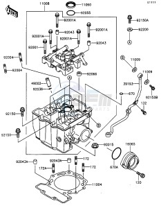 KLX 650 A [KLX650R] (A1-A3) [KLX650R] drawing CYLINDER HEAD