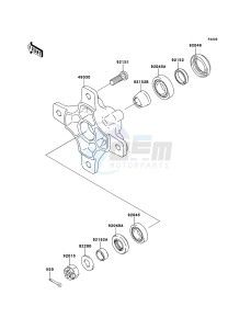 KFX450R KSF450BBF EU drawing Front Hub