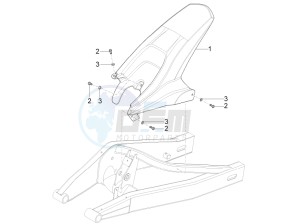 RS4 125 4T (AU, CA, EU, HK, J, RU, S, USA) drawing Rear mudguard