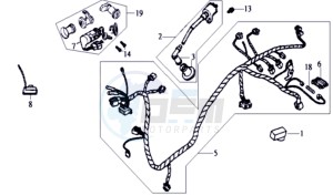 RED DEVIL 50 L6 drawing WIRING HARNASS - IGNITION LOCK - CDI UNIT