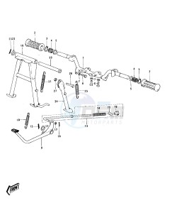 KH 100 B (B7-B8) drawing FOOTRESTS_STANDS_BRAKE PEDAL