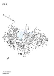 AN400 (E2) Burgman drawing CRANKCASE (AN400AL1 E19)