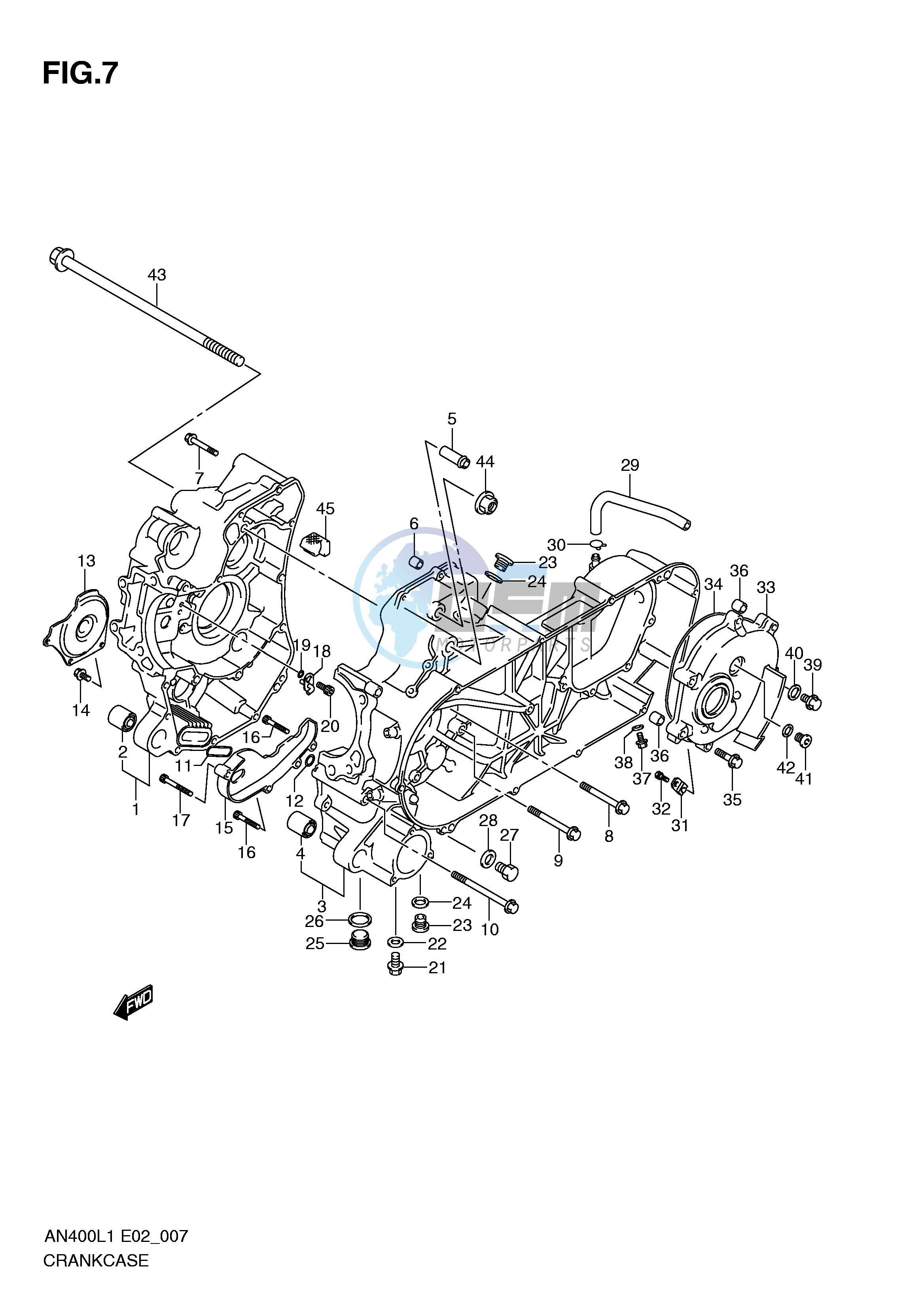 CRANKCASE (AN400AL1 E19)