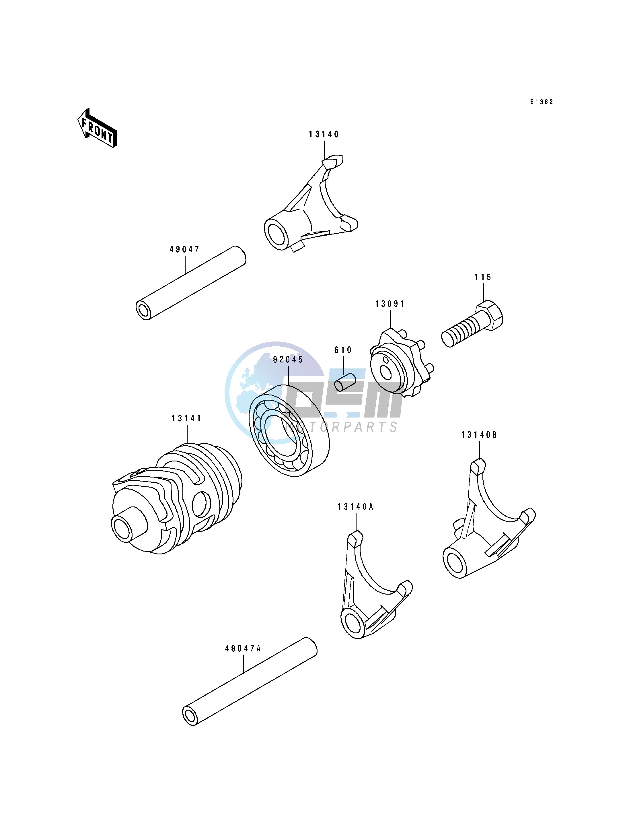 GEAR CHANGE DRUM_SHIFT FORK-- S- -