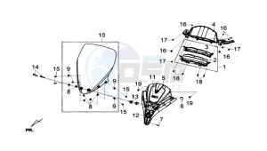 GTS 125I drawing DASHBOARD - WINDSCREEN