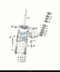 SYMPHONY 50 (XF05W1-EU) (E5) (M1) drawing STEERING STEM - FRONT CUSHION