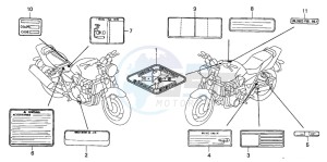 CB1300F CB1300SUPER FOUR drawing CAUTION LABEL (CB1300/A/F /F1)