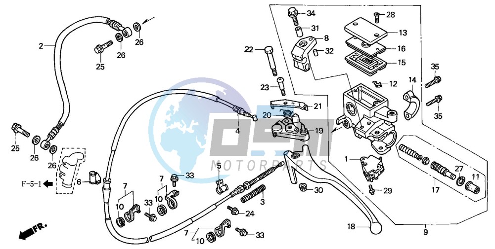 RR. BRAKE MASTER CYLINDER