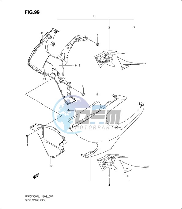 SIDE COWLING (GSX1300RL1 E14)