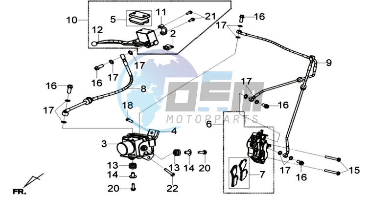 BRAKE CALIPER FOR / BRAKE LEVER CPL