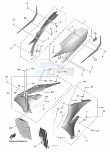 YZ450F (B2WA) drawing SIDE COVER