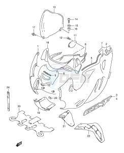 GSX750F (E2) drawing COWLING BODY (MODEL Y)