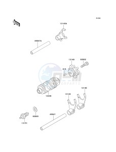 KL 125 D [KLR125] (D20-D22) [KLR125] drawing GEAR CHANGE DRUM_SHIFT FORK-- S- -