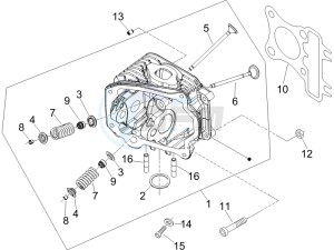 Liberty 50 4t Delivery drawing Cilinder head unit - Valve