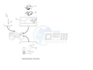 YFM450FWBD KODIAK 450 EPS (BHT1) drawing WVTA Electrical, Tow Hitch, Mirror brkt