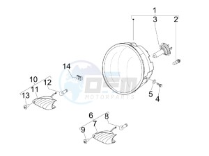 Beverly 400 ie Tourer e3 drawing Head lamp - Turn signal lamps