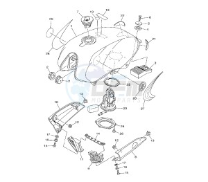 YBR 125 drawing FUEL TANK 3D92