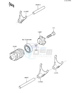 KX 250 D [KX250] (D2) [KX250] drawing GEAR CHANGE DRUM & FORKS