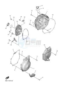 YZF-R6 YZFR6HC 600 YZF-R6 (BN61 BN62) drawing CRANKCASE COVER 1