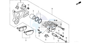 VTR1000F FIRE STORM drawing REAR BRAKE CALIPER