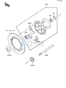 KX 250 B [KX250] (B1) [KX250] drawing FRONT HUB