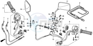 VT125C drawing HANDLE LEVER/SWITCH/CABLE