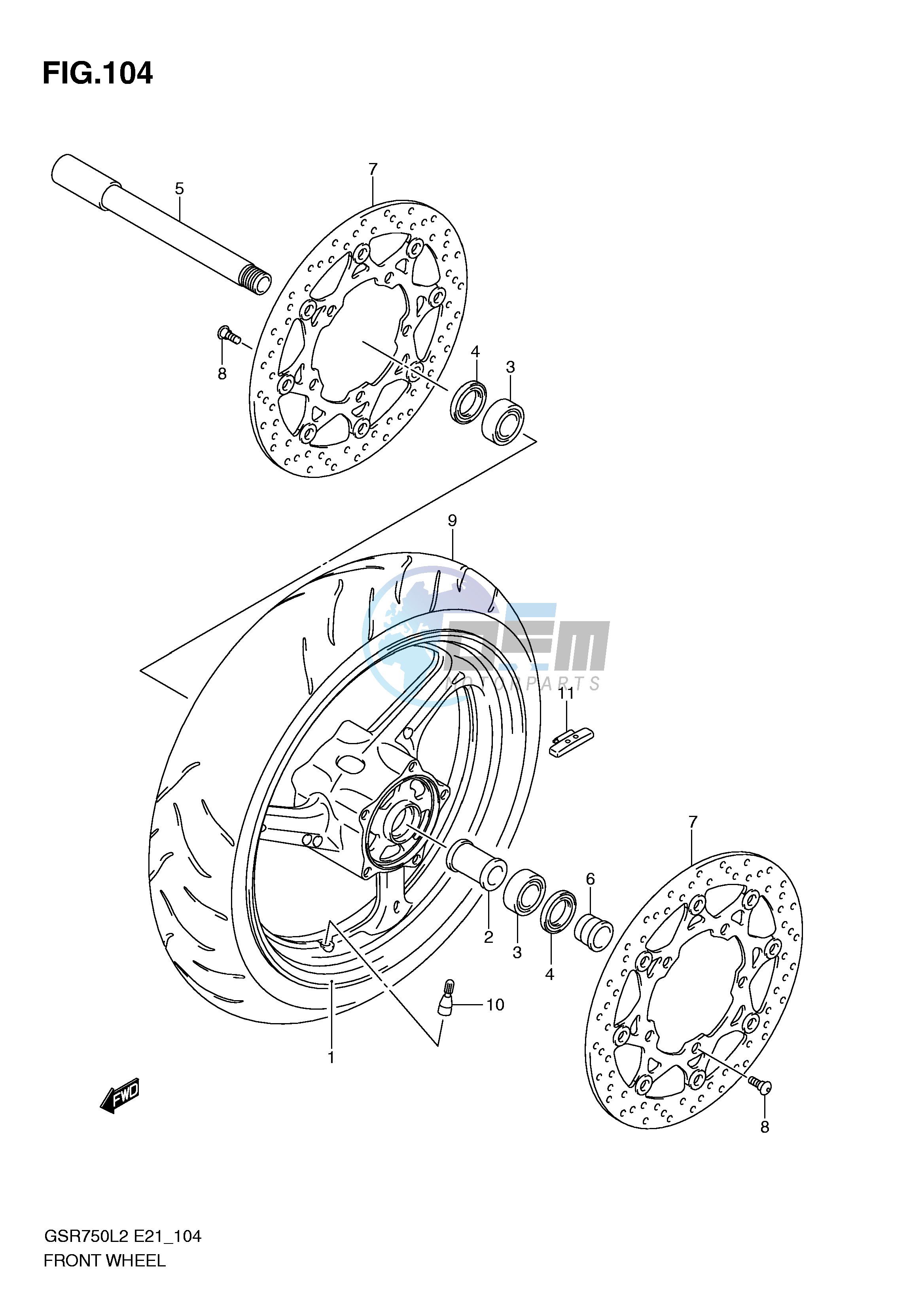 FRONT WHEEL (GSR750UEL2 E21)