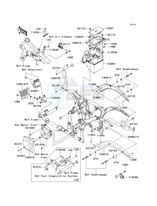 VN 900 D[VULCAN 900 CLASSIC LT] (6F-9F) D9F drawing FRAME FITTINGS