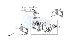 GTS 300i 2012 drawing CYLINDER MET PISTON