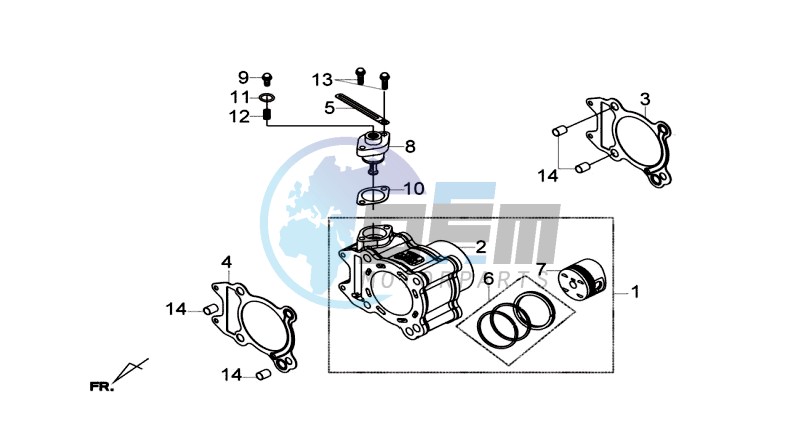 CYLINDER MET PISTON