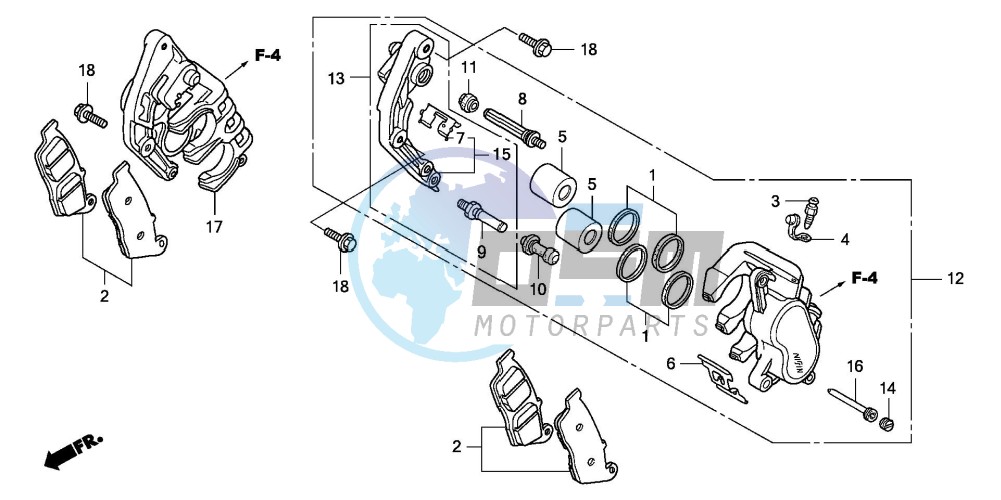 FRONT BRAKE CALIPER (CBF1000)