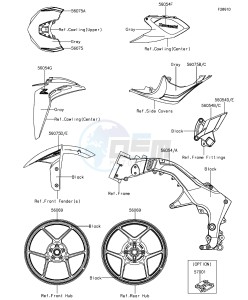 Z1000 ABS ZR1000GGF FR GB XX (EU ME A(FRICA) drawing Decals(Green)