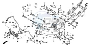 CBR1100XX SUPER BLACKBIRD drawing FRAME BODY/OIL COOLER (V/W)