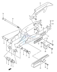 TS200R (E28) drawing REAR SWINGING ARM