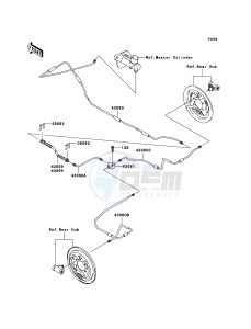 MULE_600 KAF400B8F EU drawing Rear Brake Piping