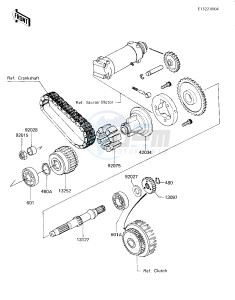 ZX 750 A [GPZ 750] (A3) [GPZ 750] drawing SECONDARY SHAFT