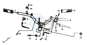 SYMPLY 50 drawing HANDLEBAR / BRAKE LEVERS /CABLES